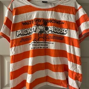 Disney Mickey Mouse 100 year anniversary Striped T Shirt